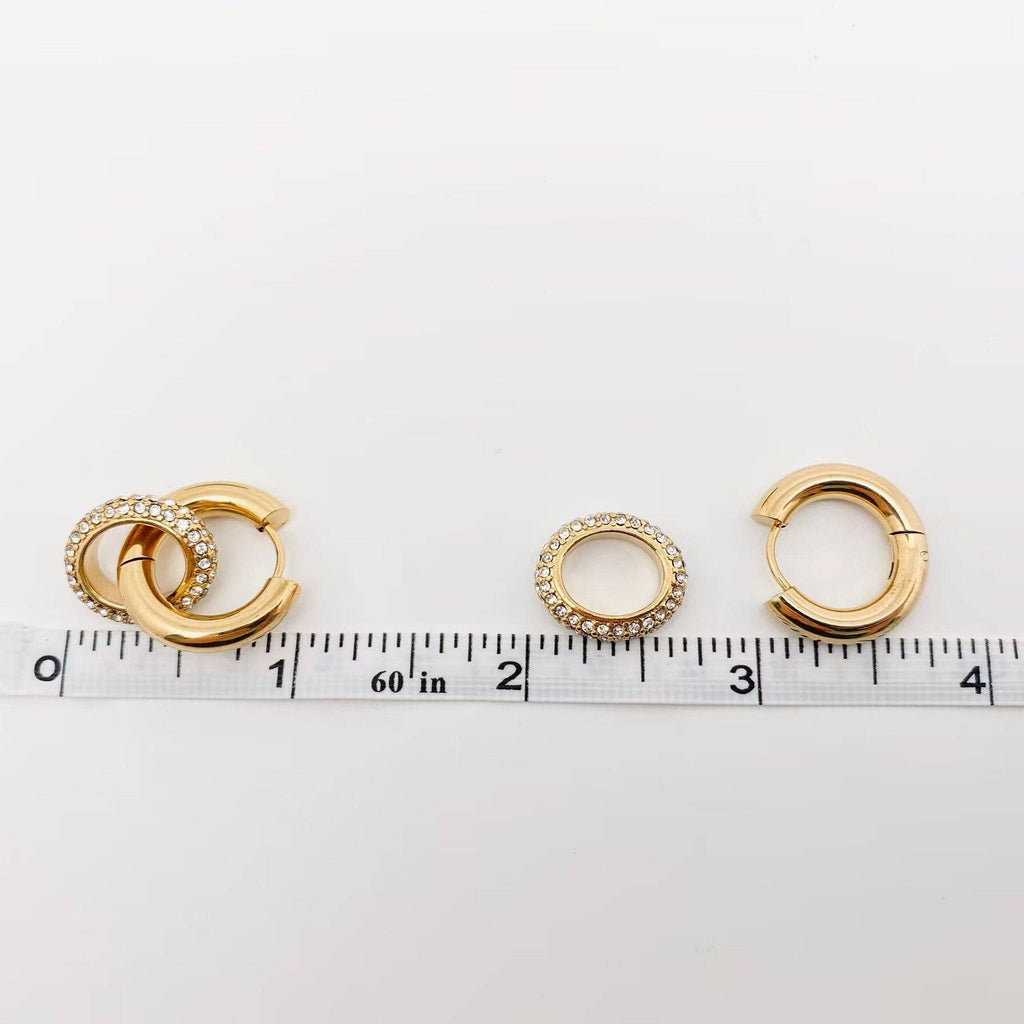 18K Gold Plated Circular Huggie