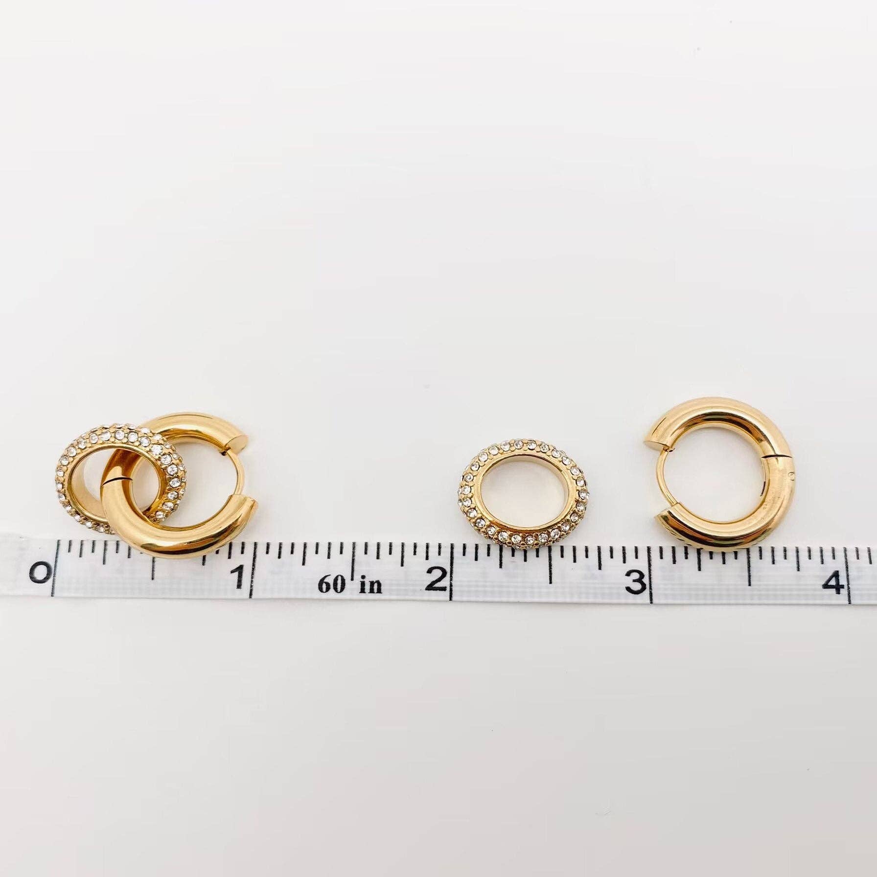 18K Gold Plated Circular Huggie