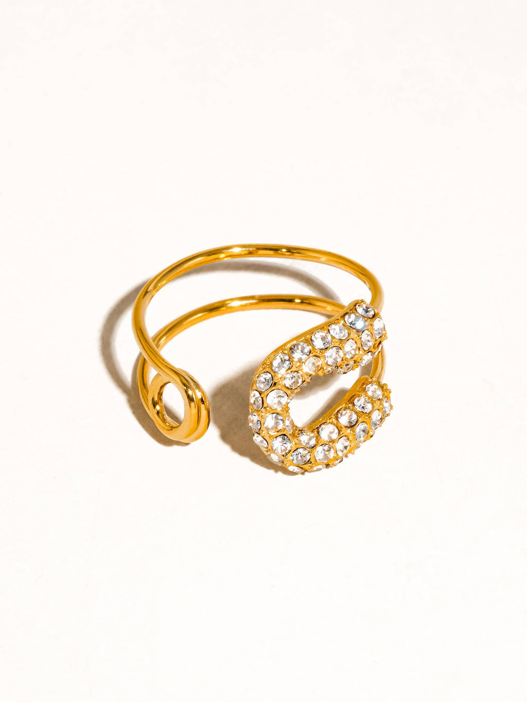 Dante 18K Gold Non-Tarnish Rhinstone Glam Ring