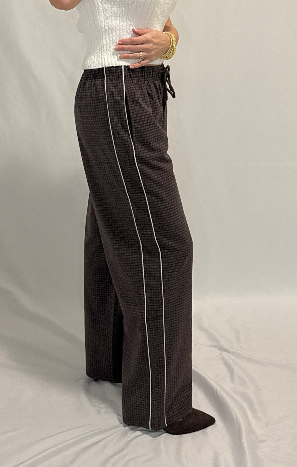 Check Woven Long Pants (2 colors)