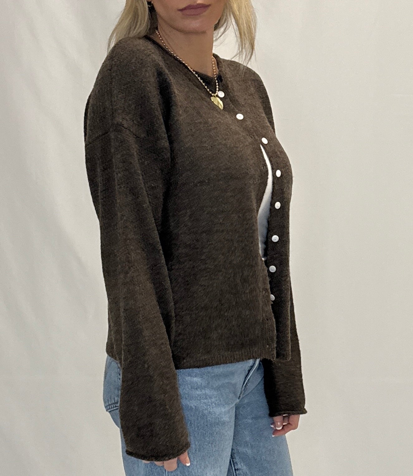 Essential Button Down Cardigan Top (Two colors)