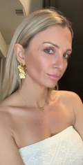 Ivy 18K Gold Statement Stacked Flower Earring