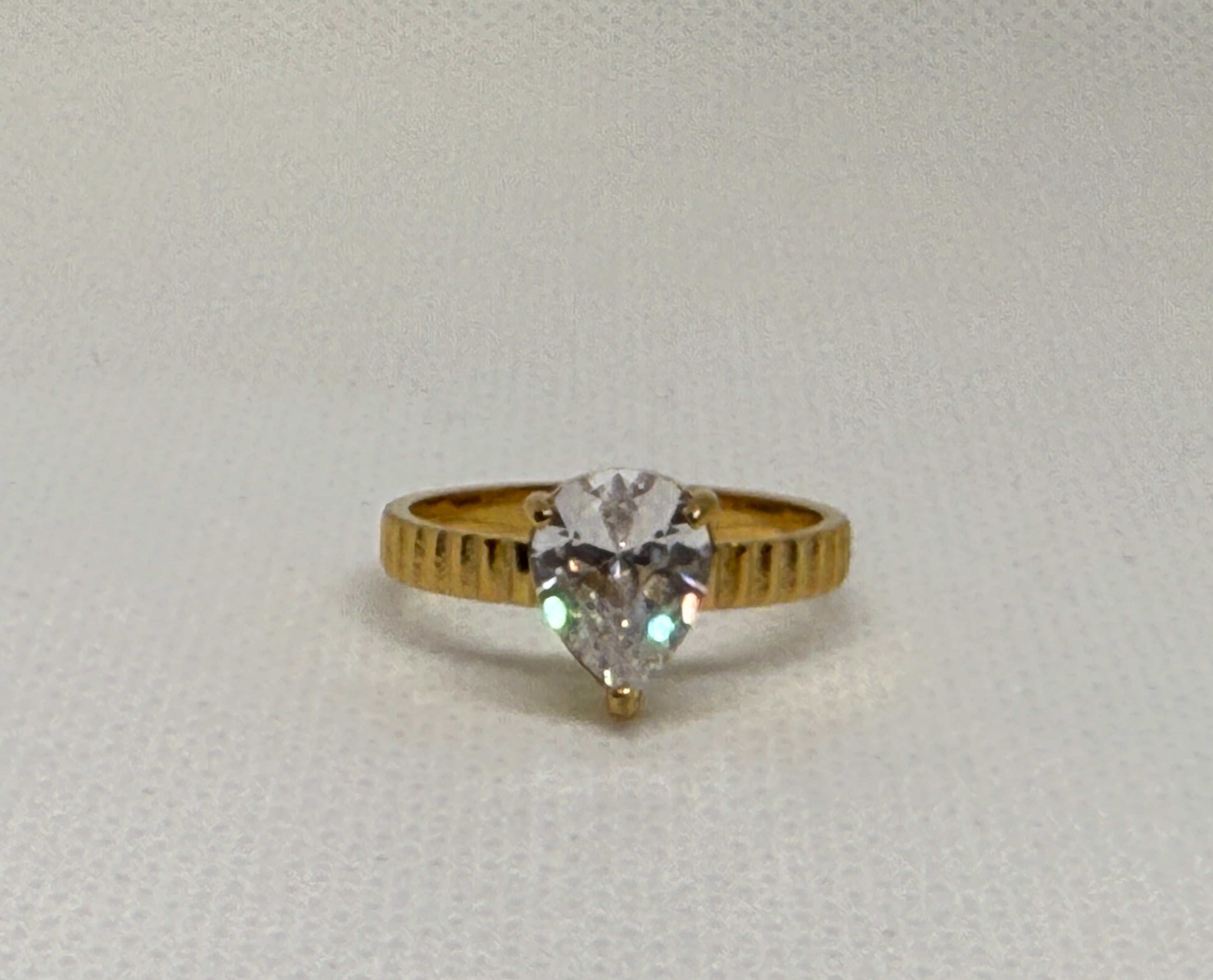 Emberlace 18K Gold Non-Tarnish Statement Pear Stone Ring