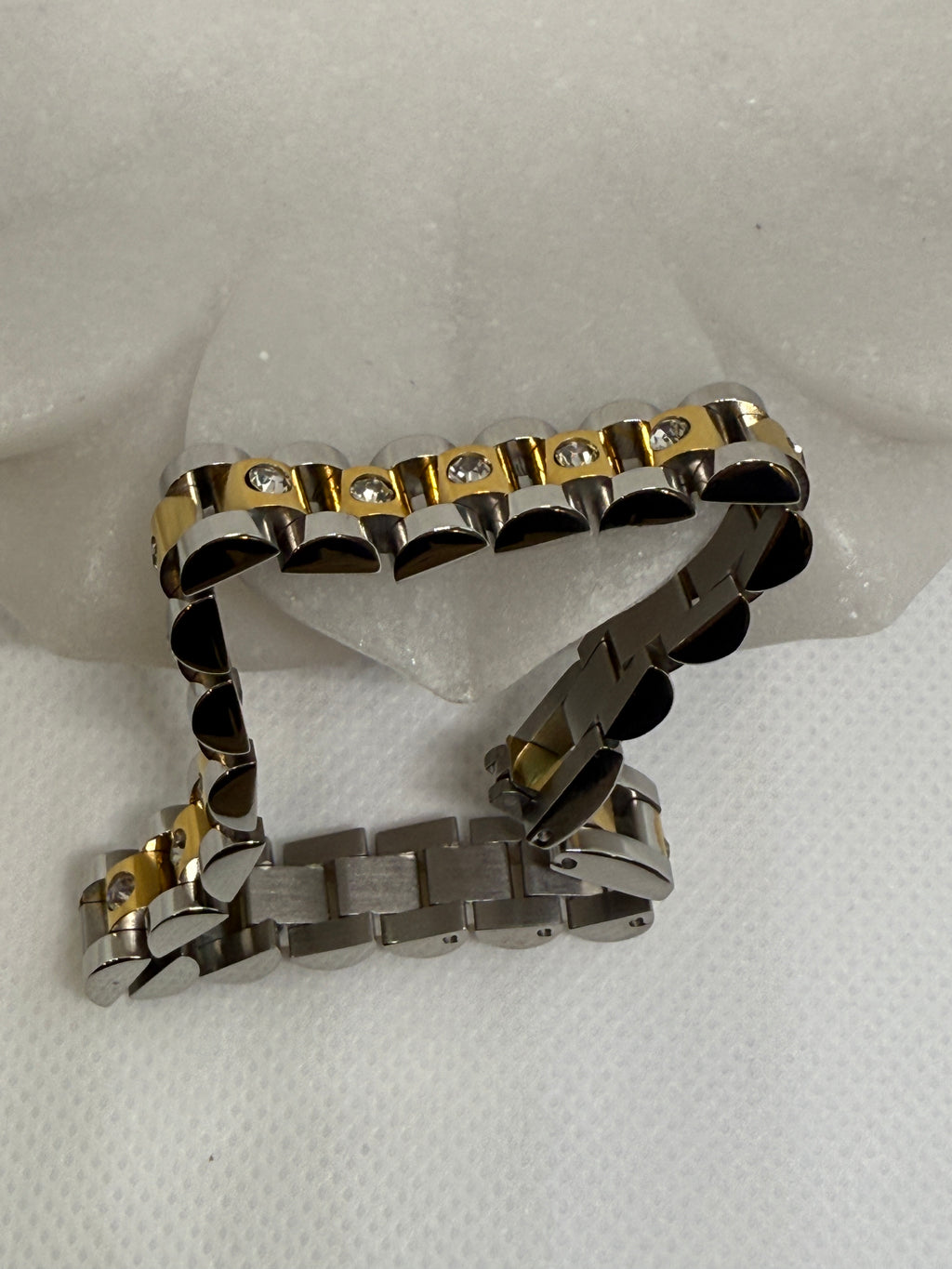 Faelys 18K Gold Non-Tarnish Two-Tone Watchband Bracelet