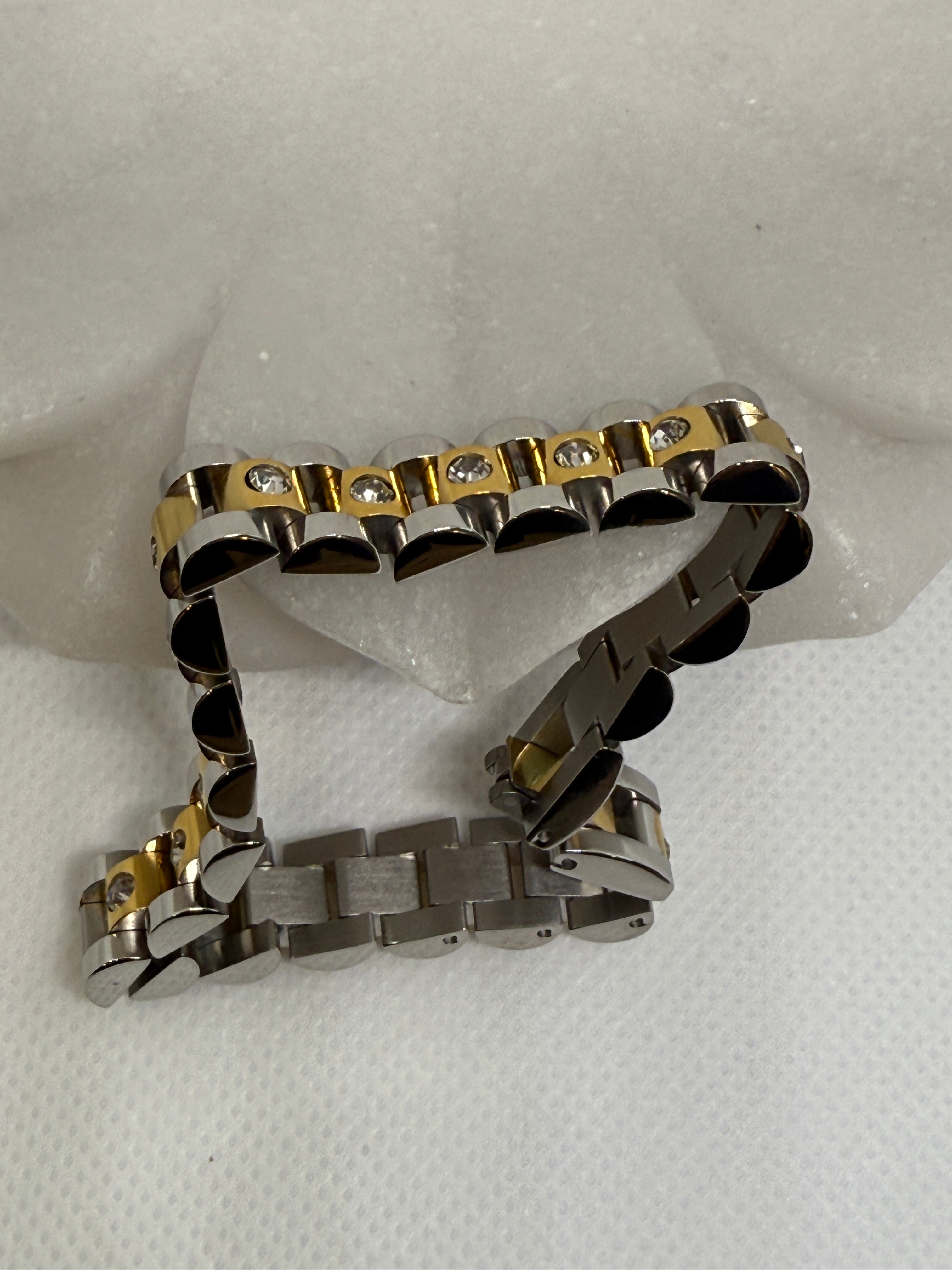 Faelys 18K Gold Non-Tarnish Two-Tone Watchband Bracelet