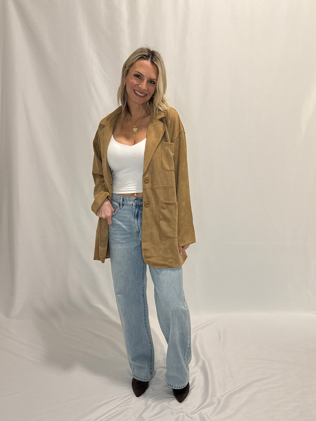 OVERSIZED SUEDE BLAZER