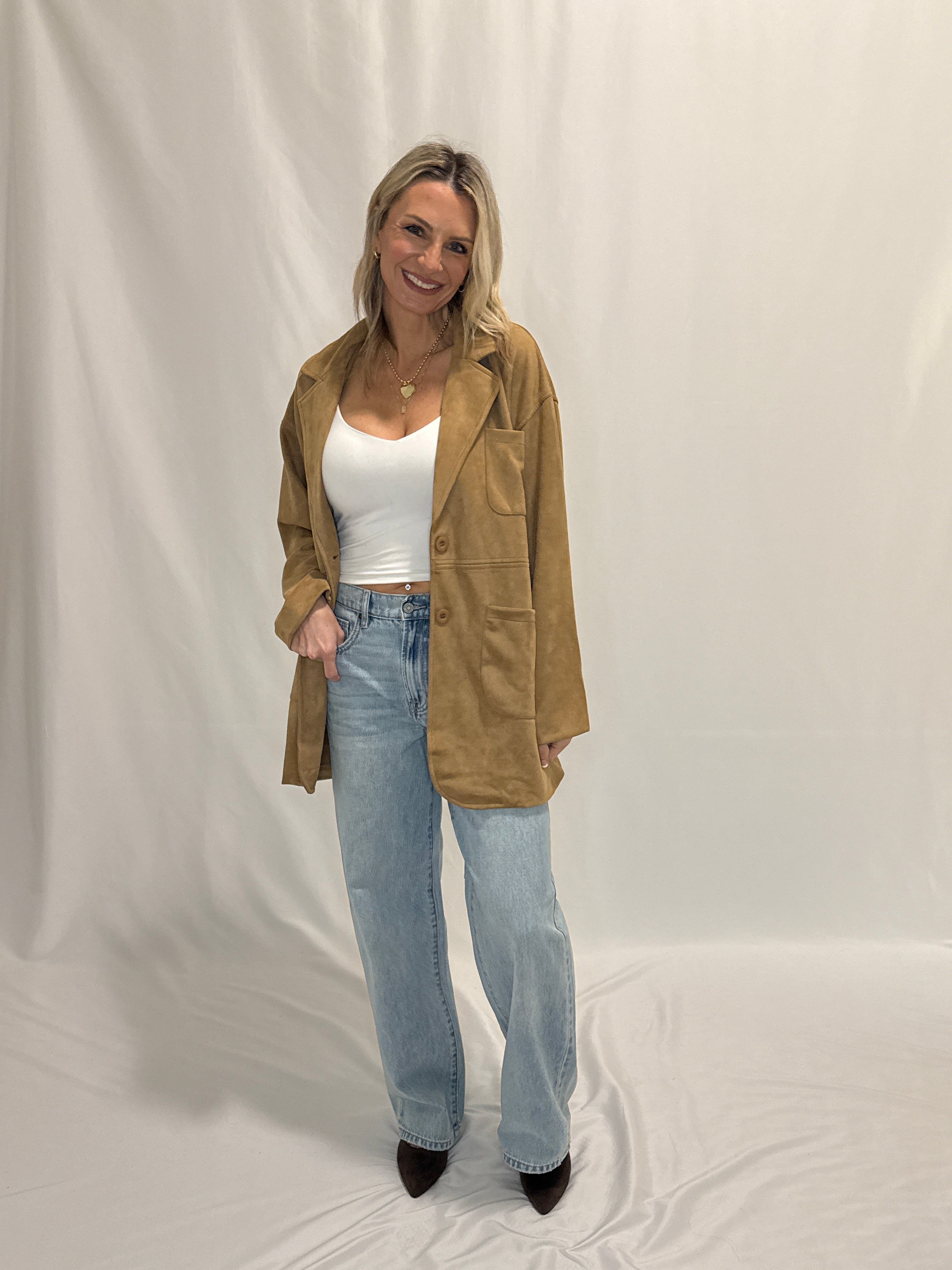 OVERSIZED SUEDE BLAZER