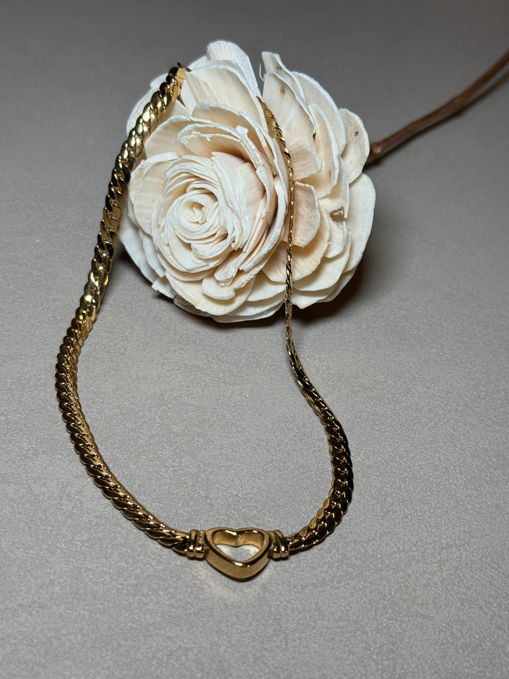 Tessa 14K Non-Tarnish Heart Snake Chain Necklace