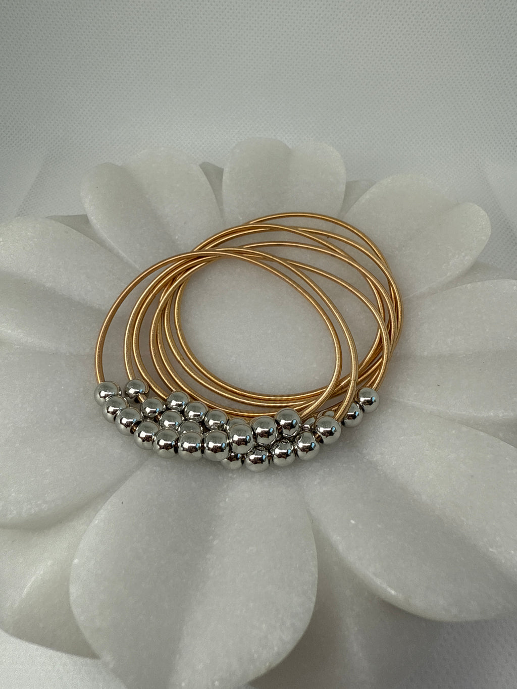 Boho Layered Spring Coil Guitar String Bracelet Set
