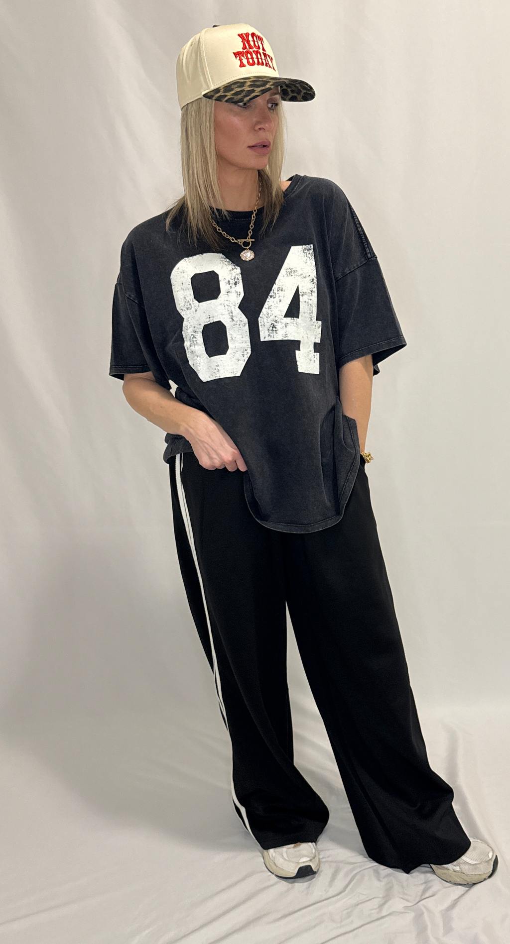 Mineral Washed Oversized Number Graphic T-Shirt