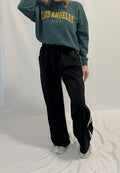 Wide Leg Track Pants with Side Stripes