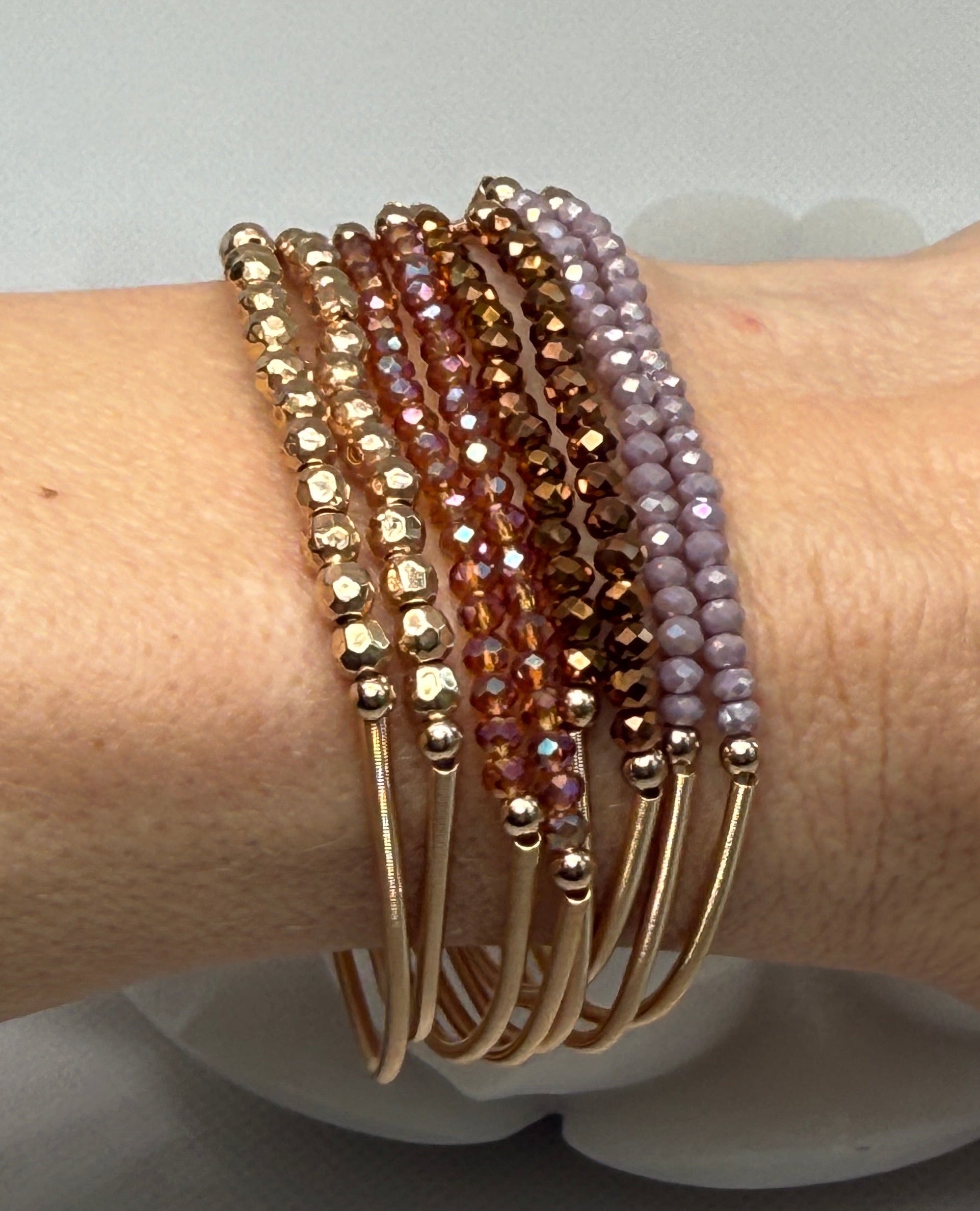 Boho Layered Spring Coil Guitar String Bracelet Set