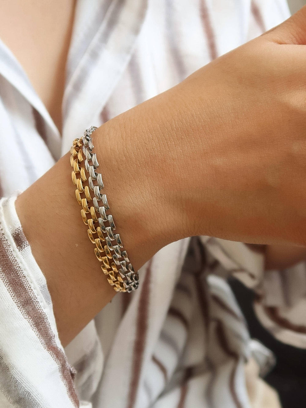 Forte Non-Tarnish Flat Chain Bracelet