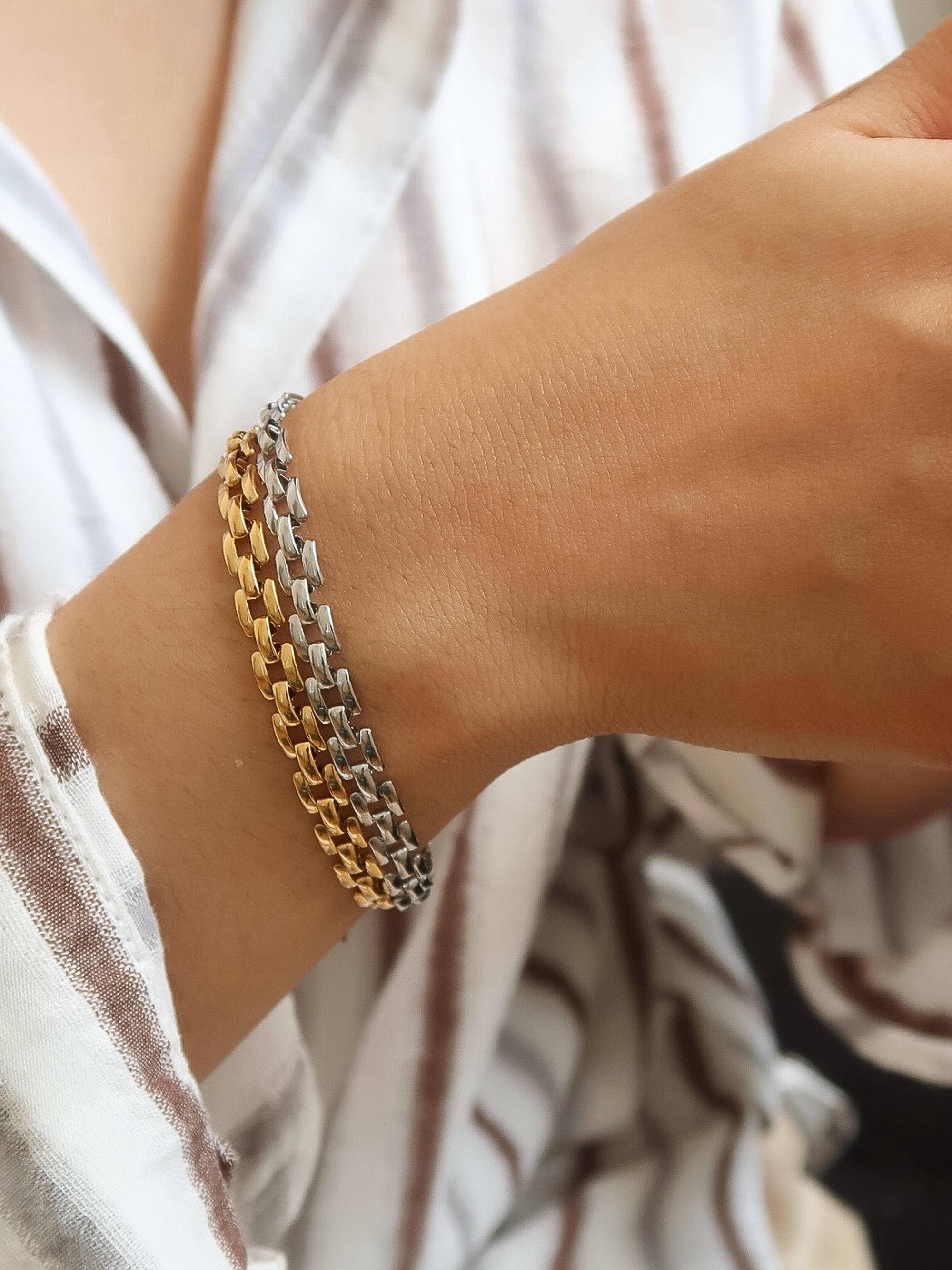 Forte Non-Tarnish Flat Chain Bracelet