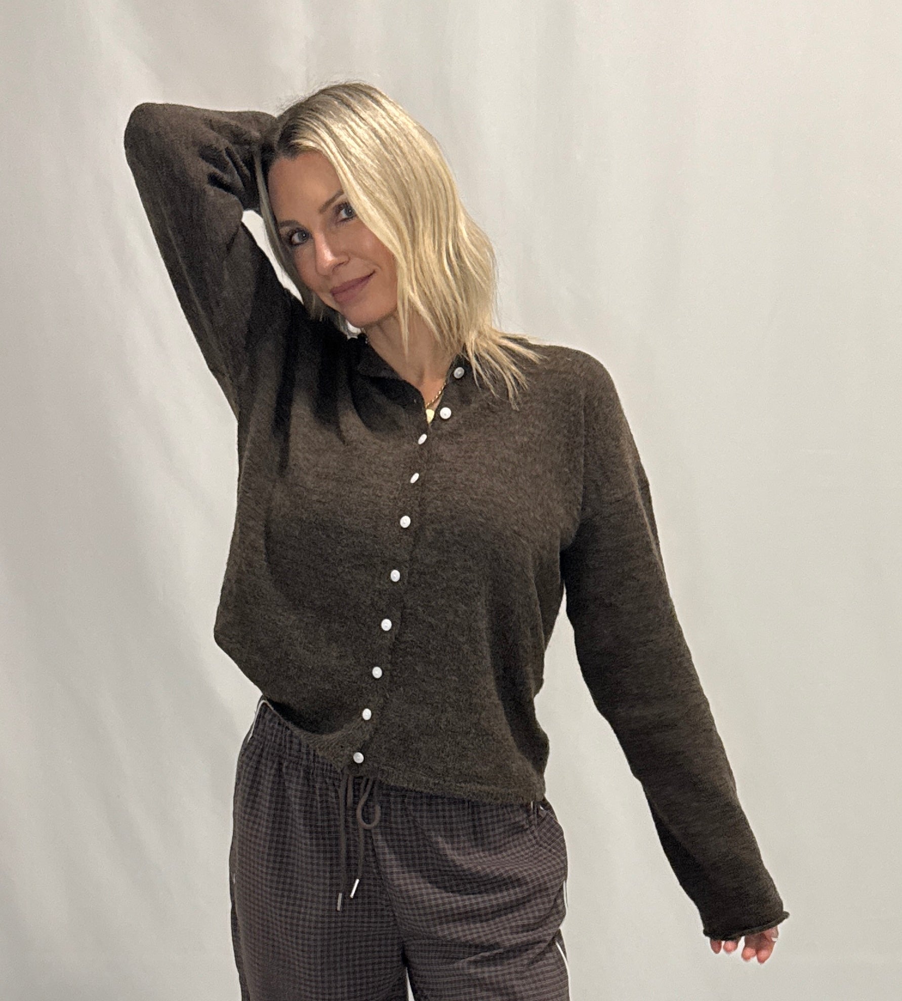 Essential Button Down Cardigan Top (Two colors)