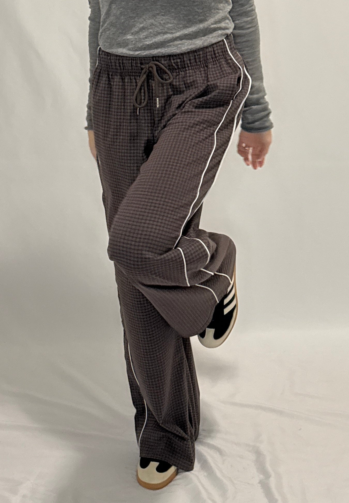 Check Woven Long Pants (2 colors)