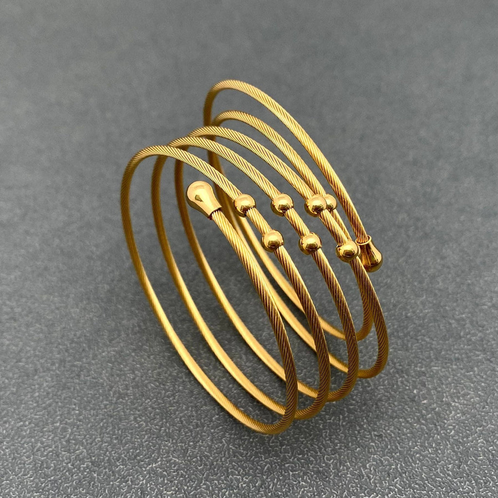18K Gold-plated SS Multi-layer Spring Design Bracelet