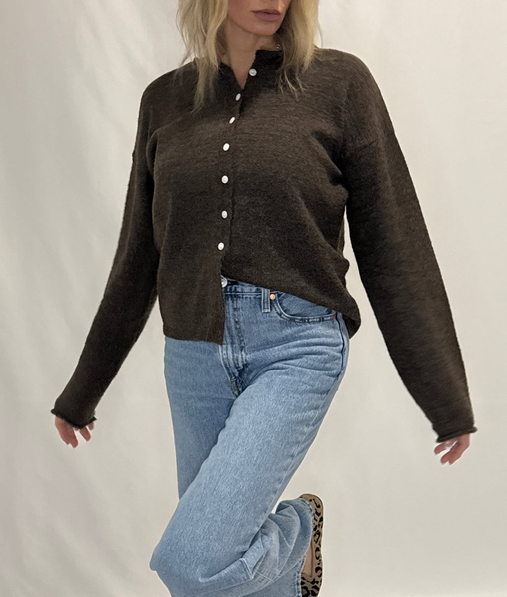Essential Button Down Cardigan Top (Two colors)