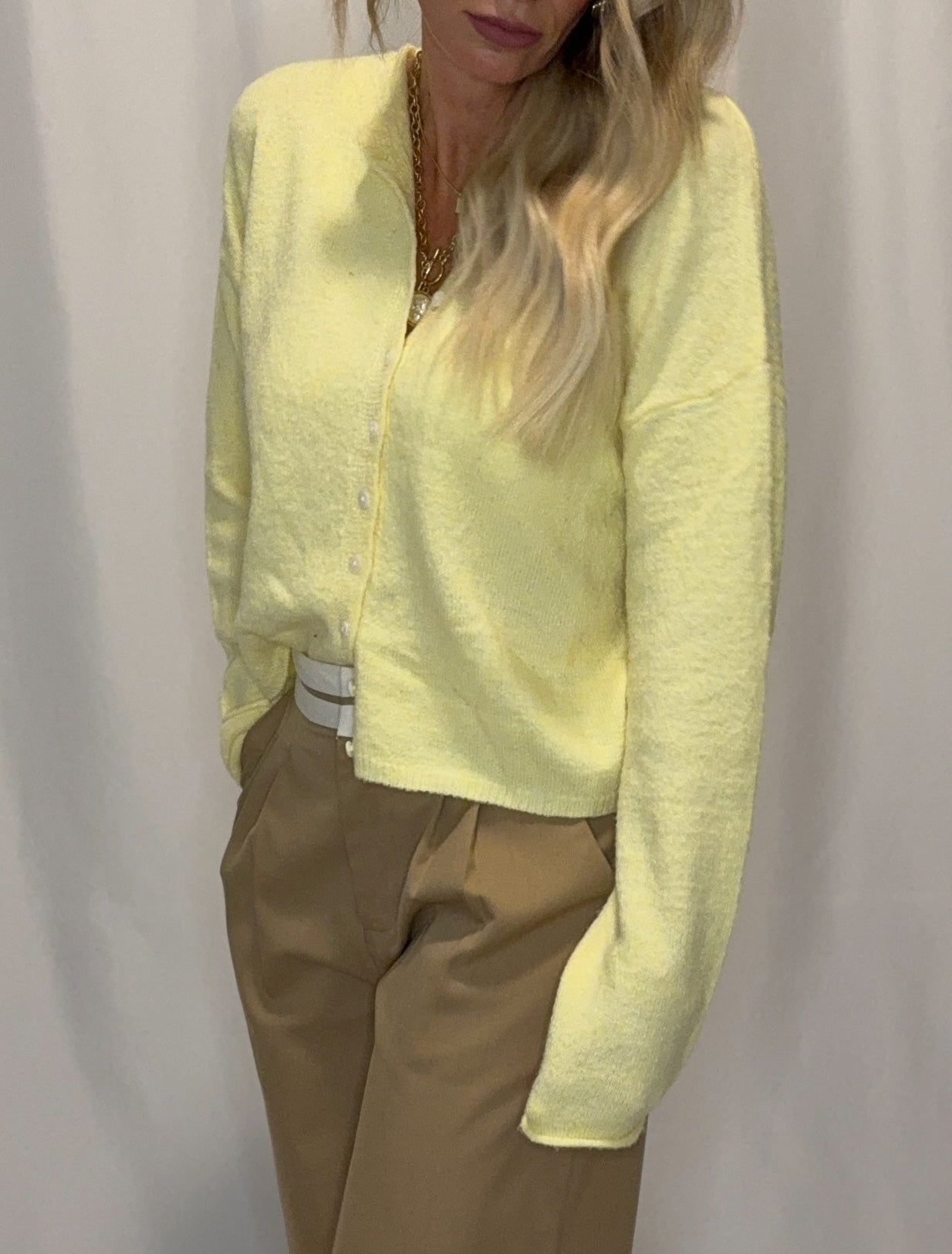 Essential Button Down Cardigan Top