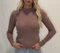 Striped Mock Neck Long Sleeve Top