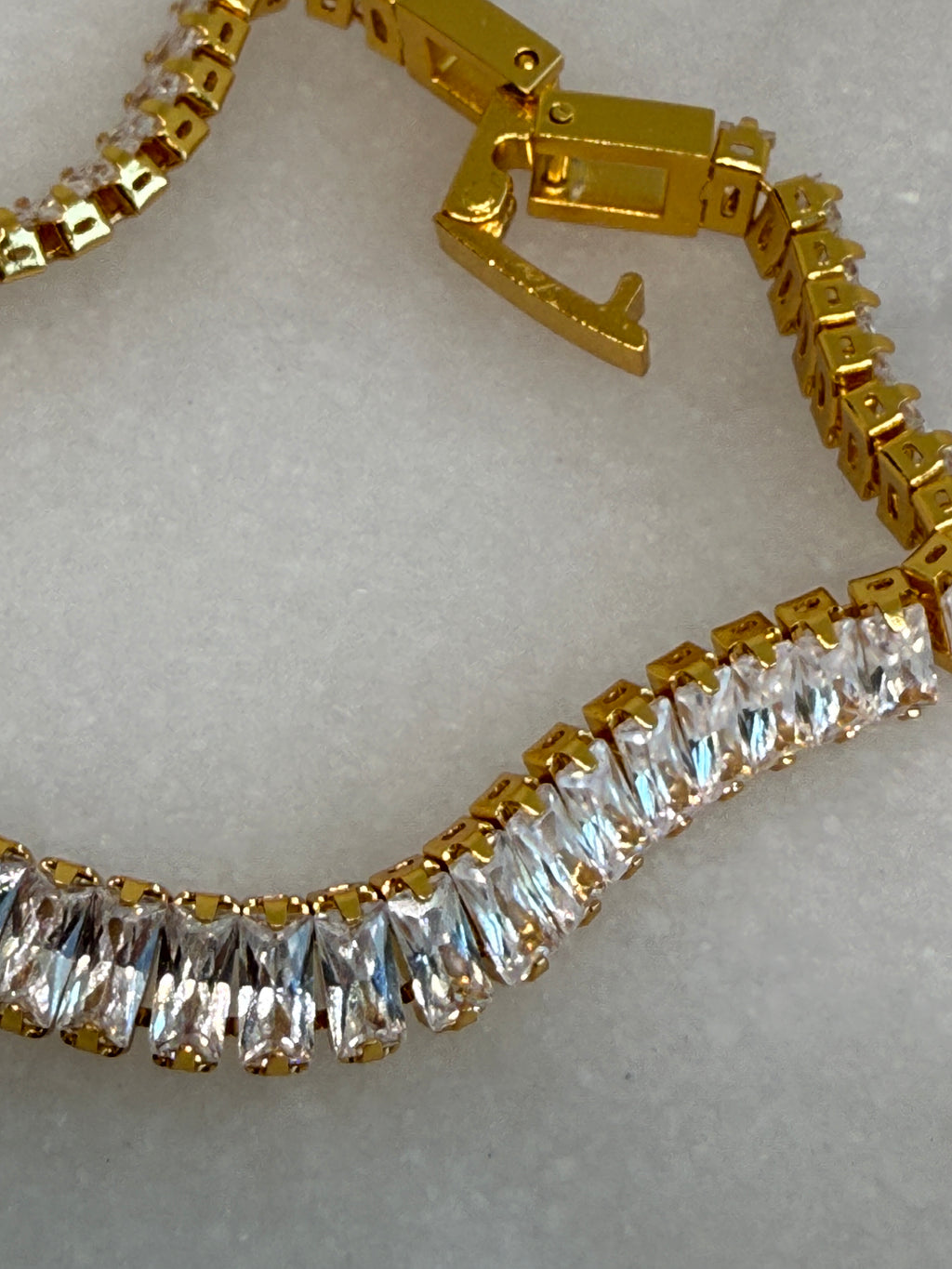 Rhodes 18K Gold Non-Tarnish Glam CZ Bracelet