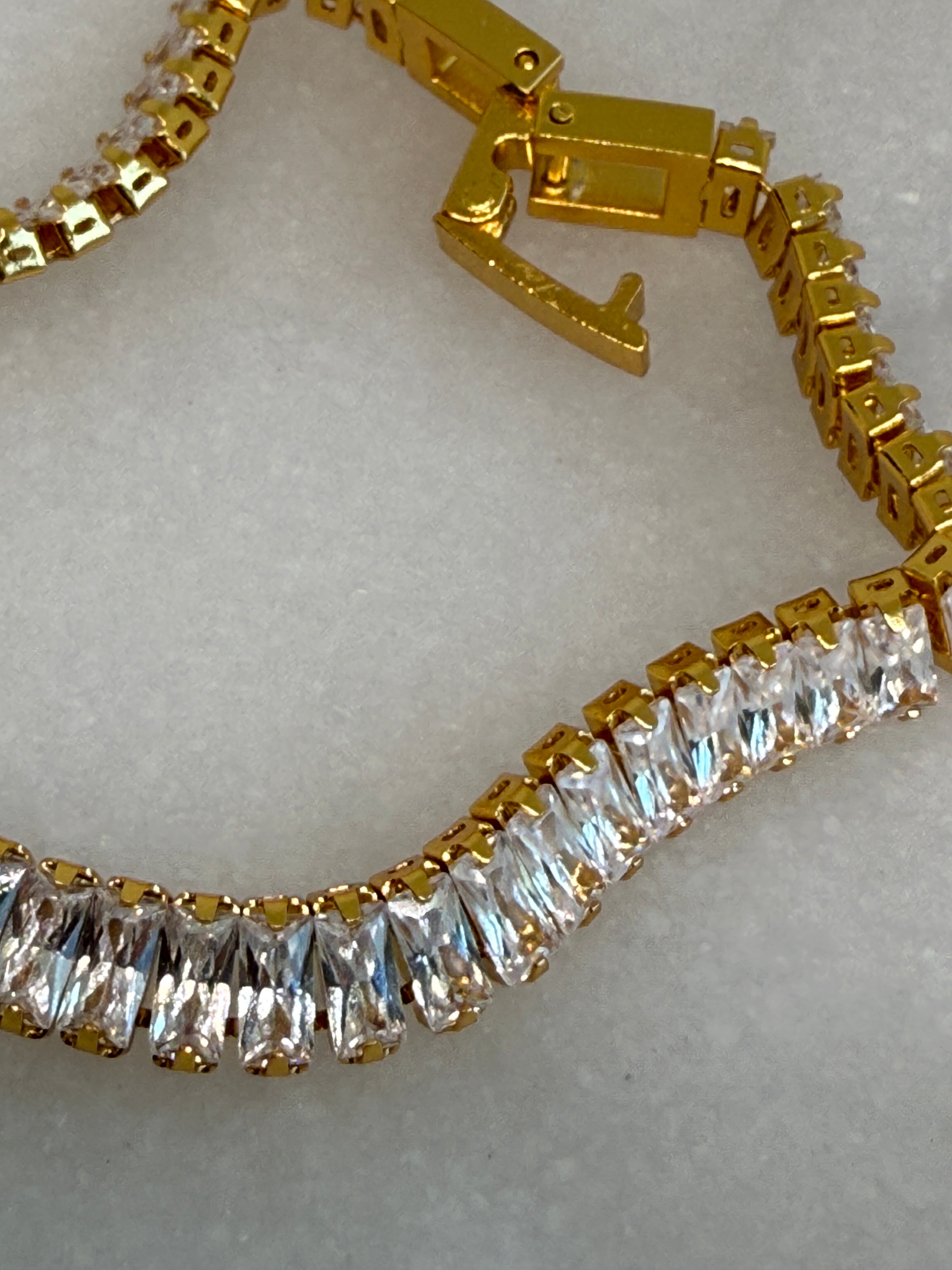Rhodes 18K Gold Non-Tarnish Glam CZ Bracelet
