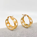 Hollow Stars Gold Plated Stainless Steel Hoop Earrings