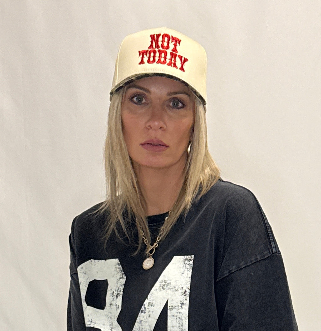 Not Today Leopard Embroidered Hat