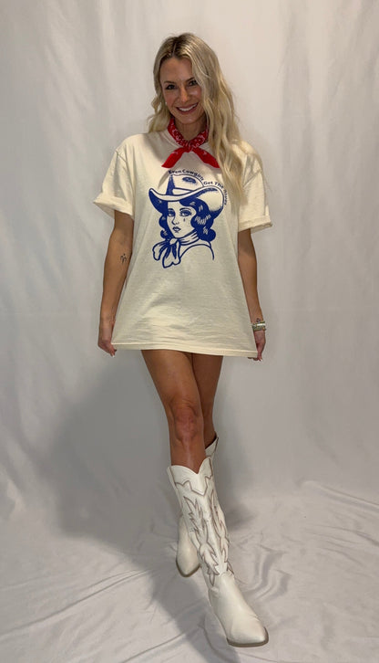 COWGIRLS WESTERN VINTAGE GRAPHIC OVERSIZED TEE