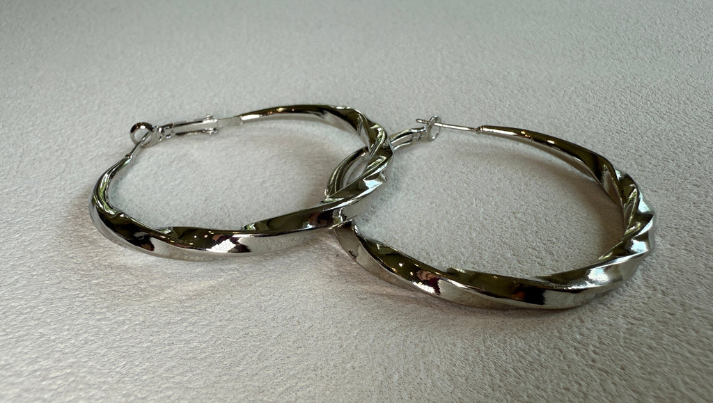Large Spiral Circular Fashion Hoop Earrings