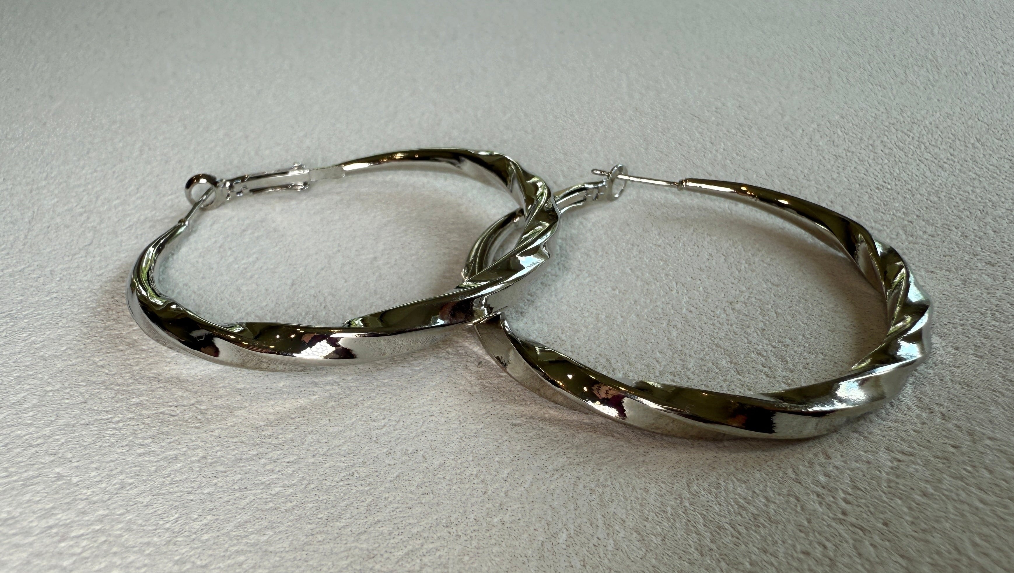 Large Spiral Circular Fashion Hoop Earrings