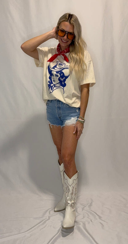 COWGIRLS WESTERN VINTAGE GRAPHIC OVERSIZED TEE