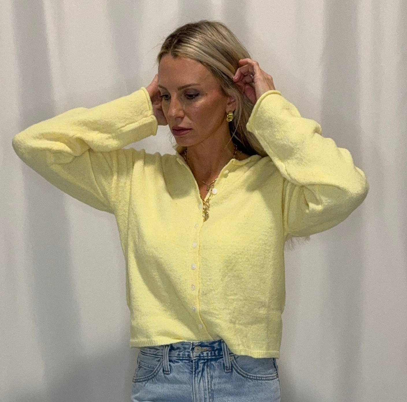 Essential Button Down Cardigan Top