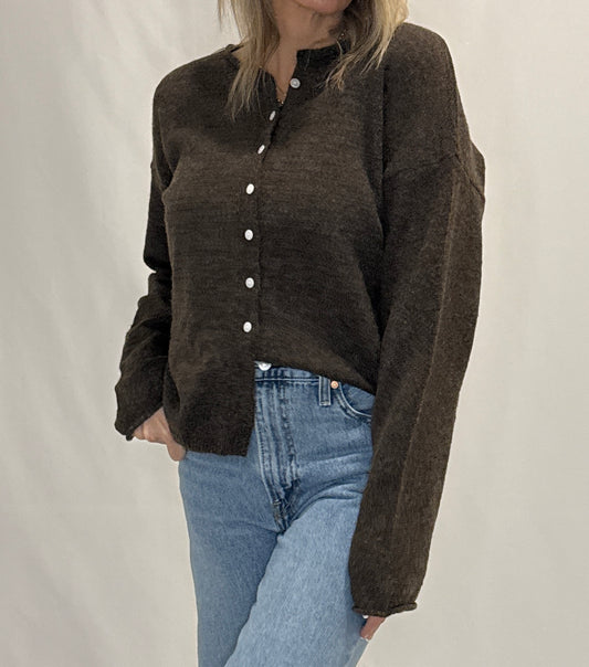 Essential Button Down Cardigan Top (Two colors)