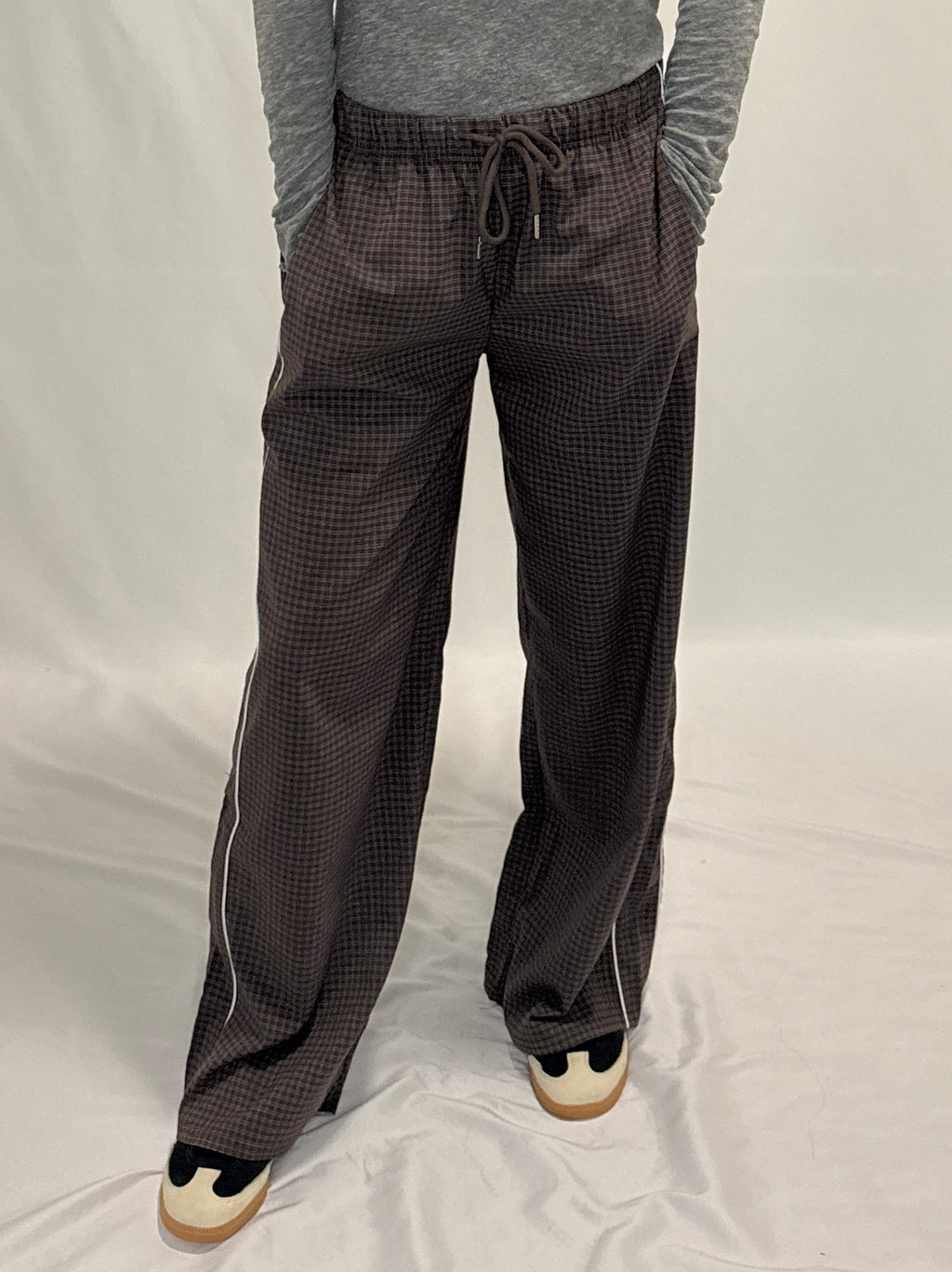 Check Woven Long Pants (2 colors)
