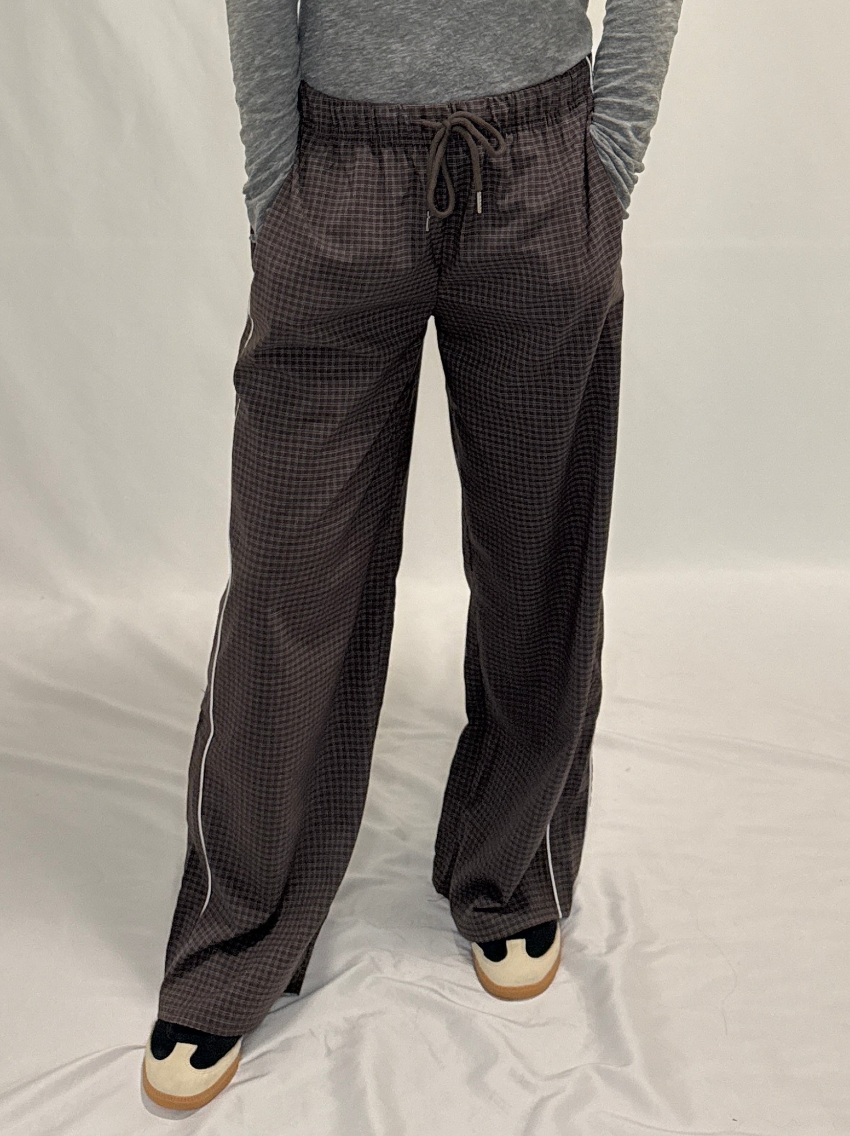 Check Woven Long Pants (2 colors)