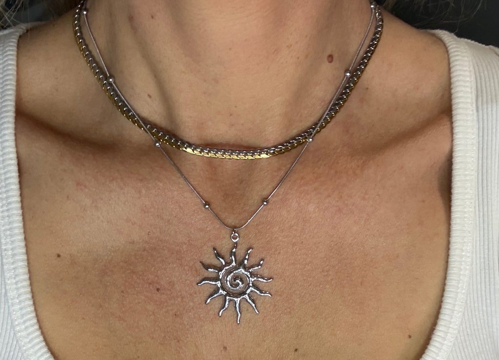 Taiyo 18K Gold Non-Tarnish Boho Sun Necklace
