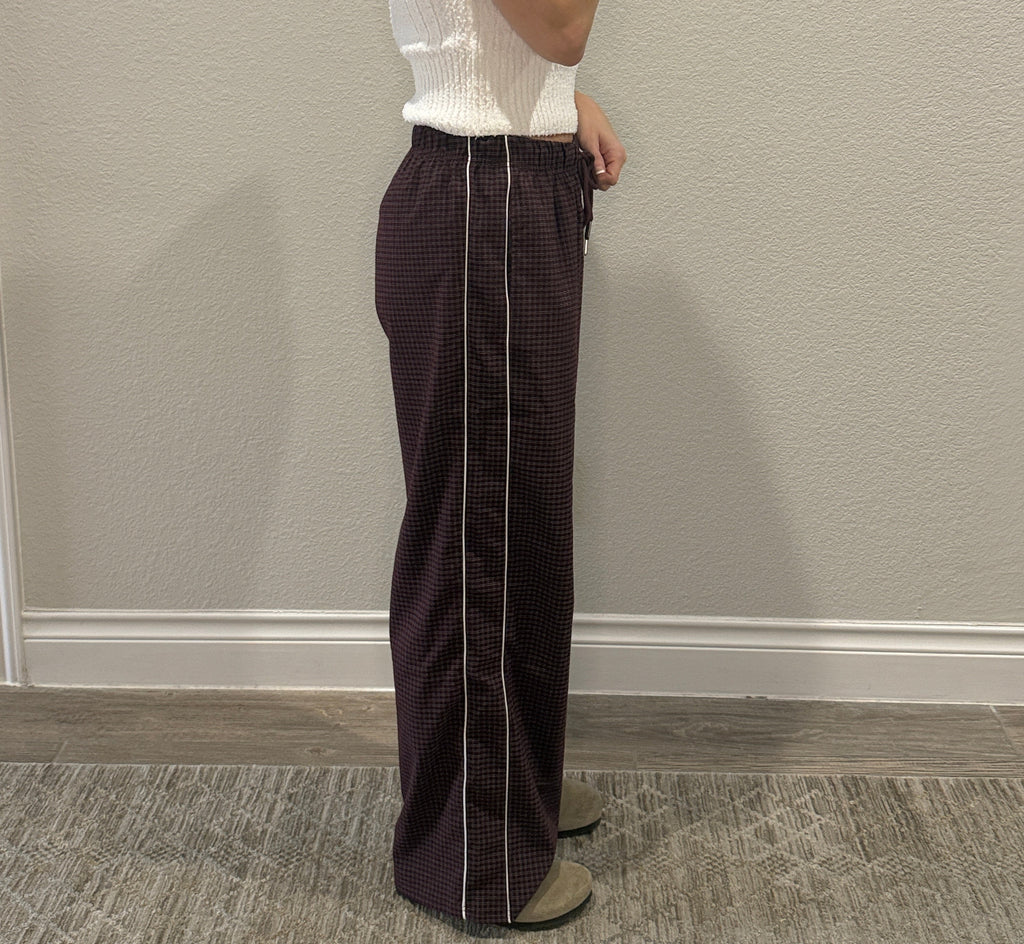 Check Woven Long Pants (2 colors)