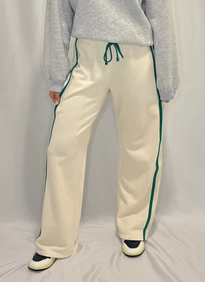 Knit Cotton French Terry Side Contrast Trim Pants