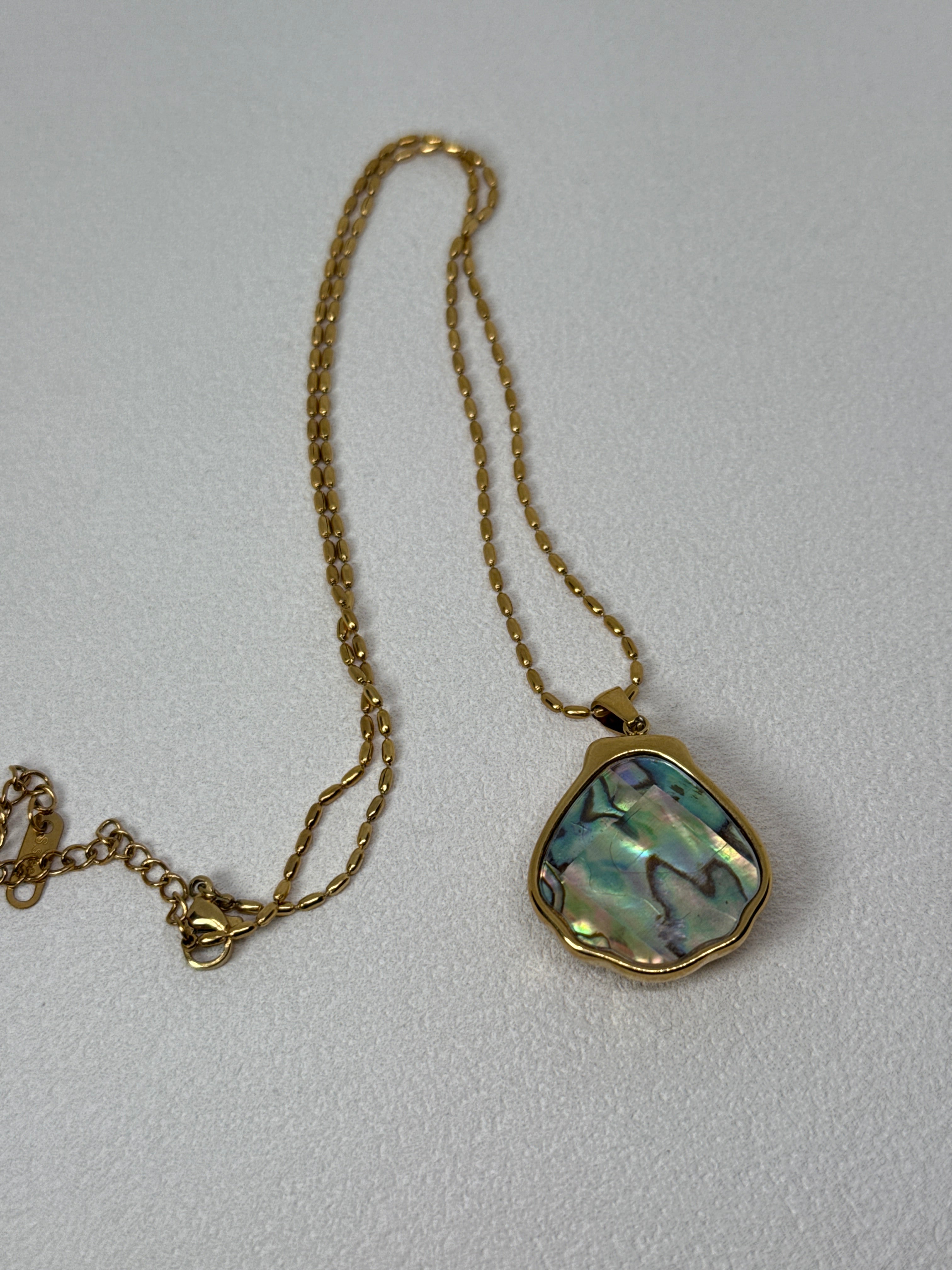Cydnee 18K Gold Non-Tarnish Abalone Shell Necklace