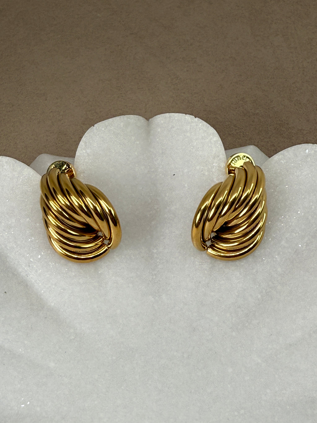 Lysandra 18K Gold Non-Tarnish Layered Teardrop Earrings