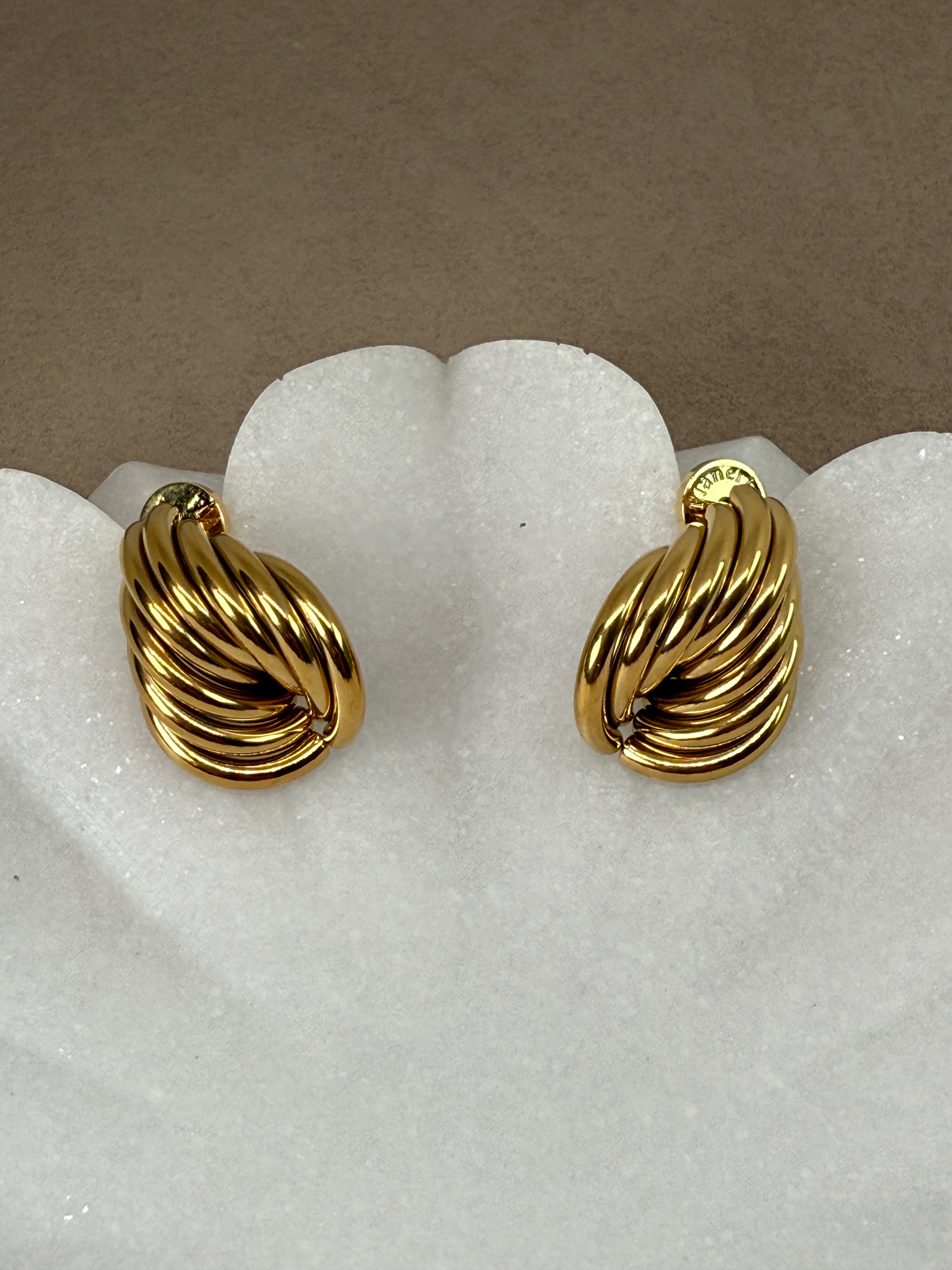 Lysandra 18K Gold Non-Tarnish Layered Teardrop Earrings