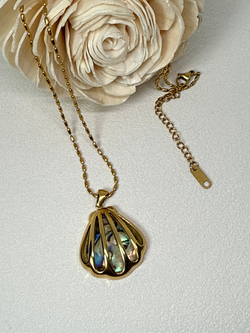 Cydnee 18K Gold Non-Tarnish Abalone Shell Necklace