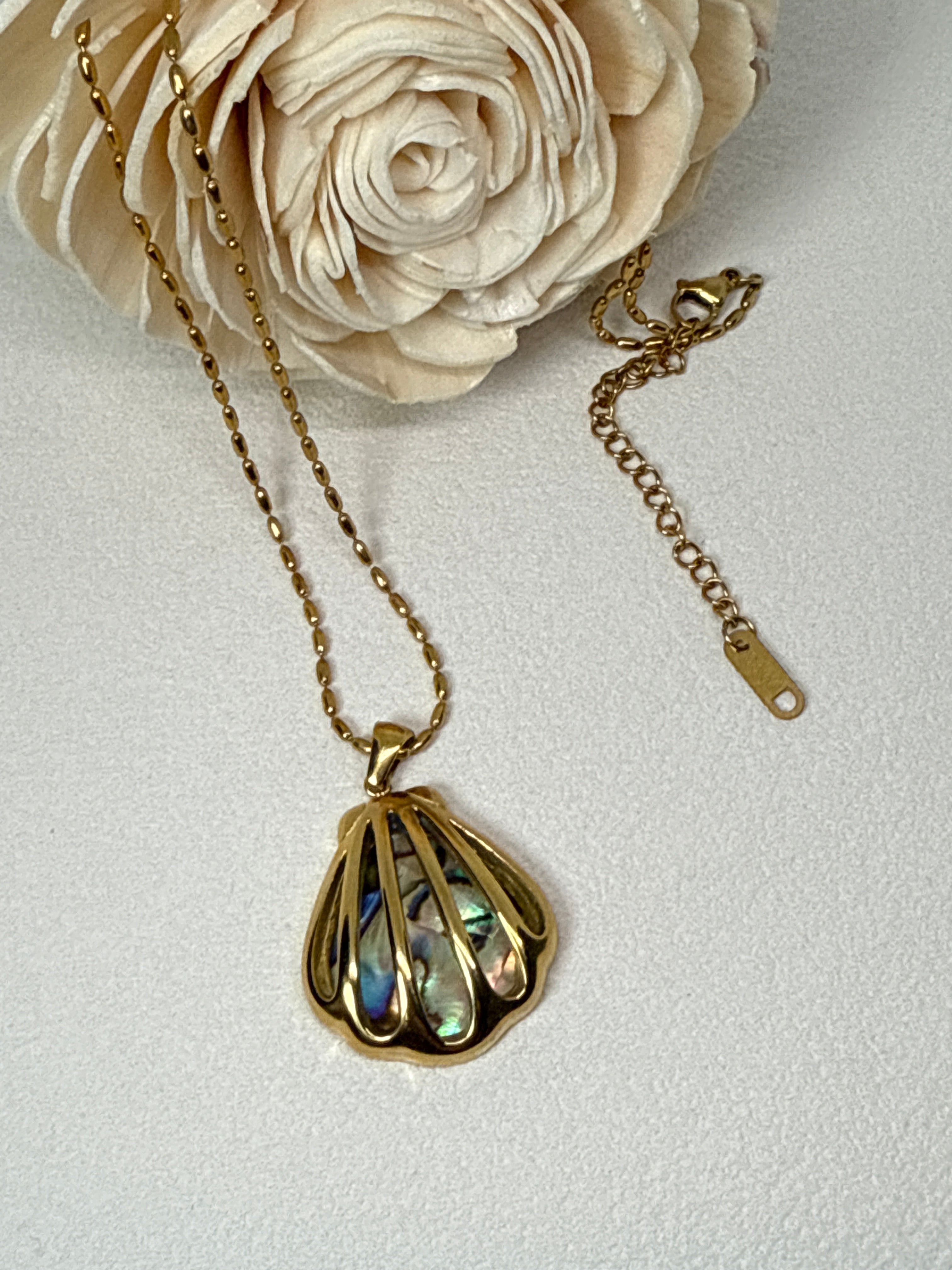 Cydnee 18K Gold Non-Tarnish Abalone Shell Necklace