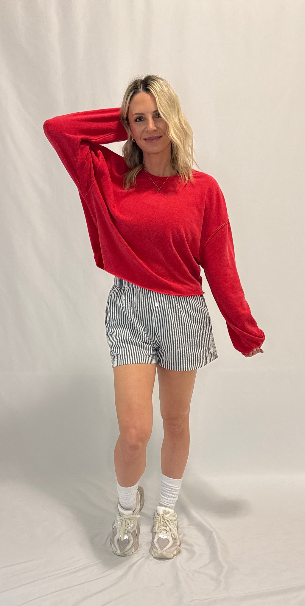 Cropped Mineral Wash Sweatshirt
