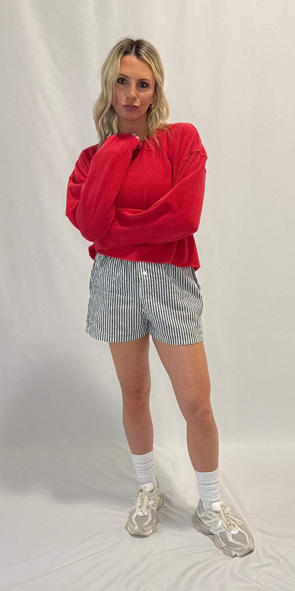 Cropped Mineral Wash Sweatshirt