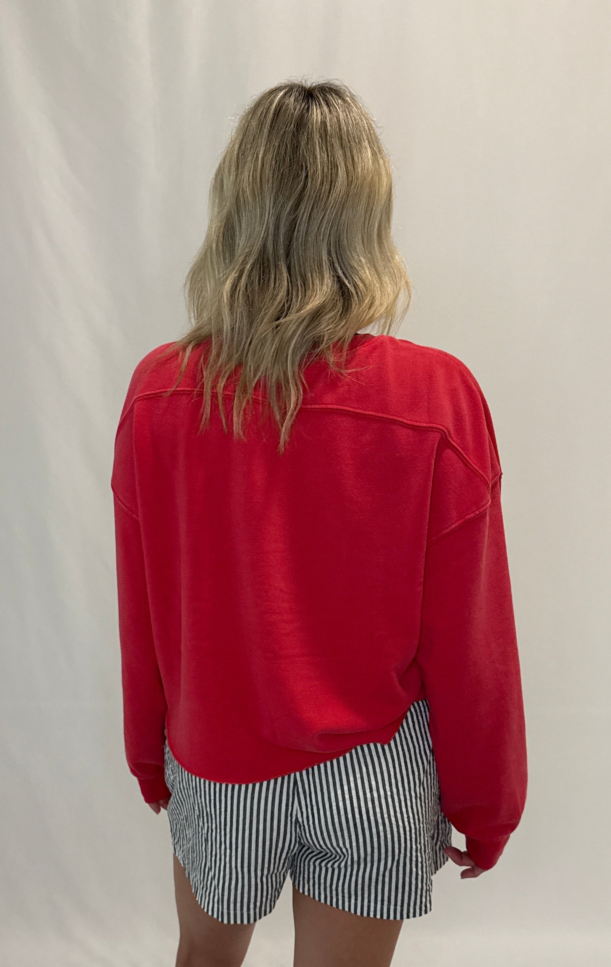 Cropped Mineral Wash Sweatshirt