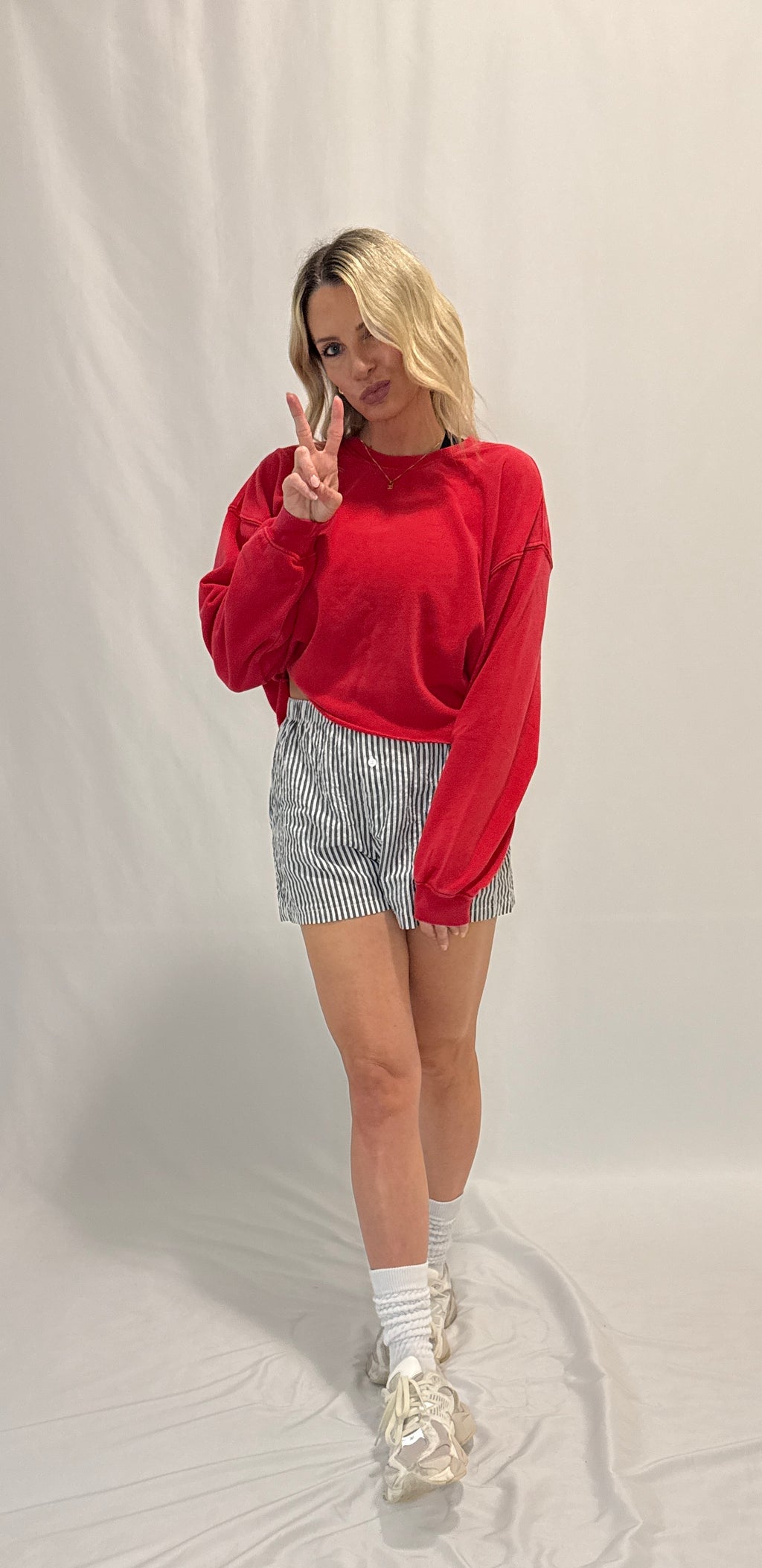 Cropped Mineral Wash Sweatshirt