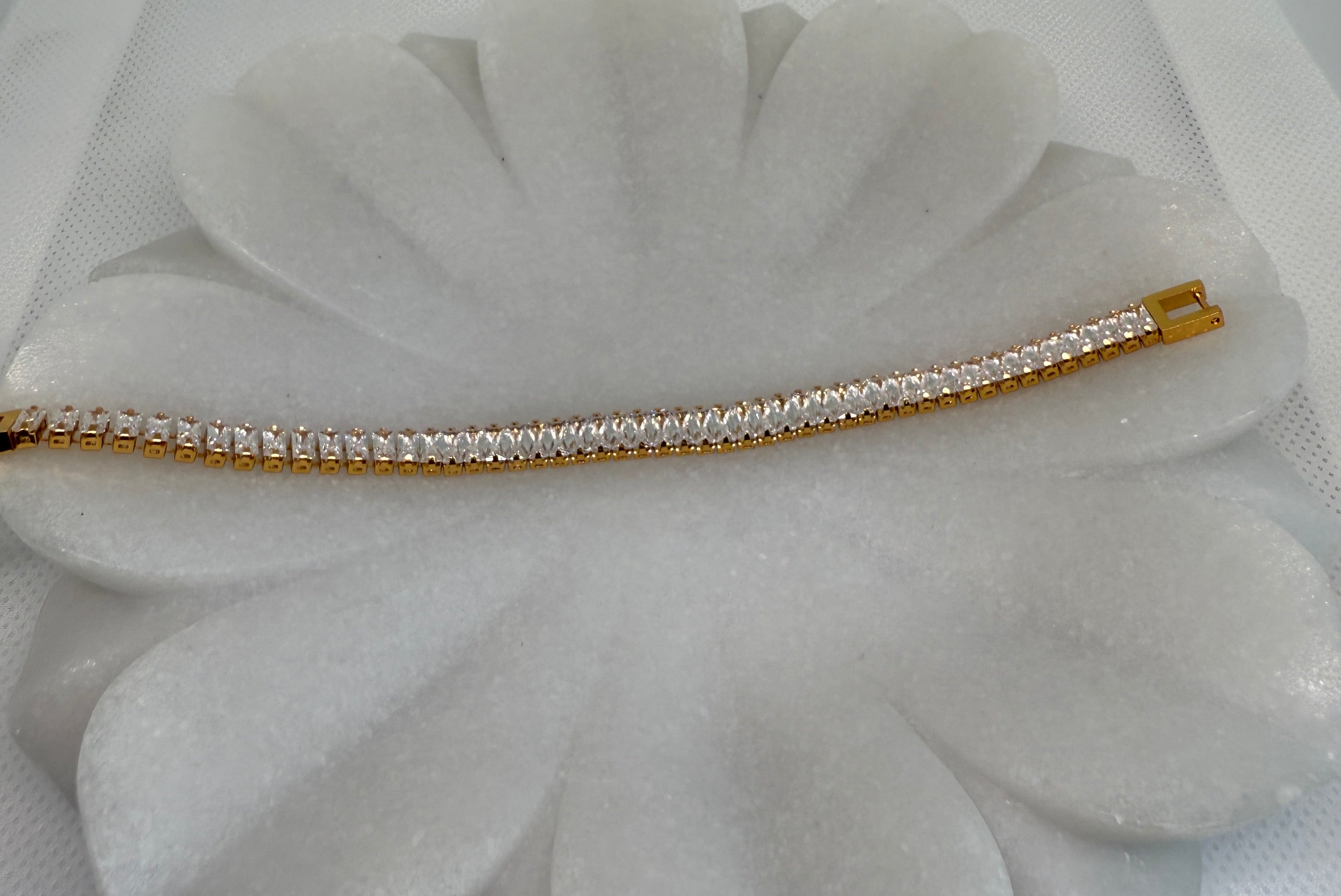 Rhodes 18K Gold Non-Tarnish Glam CZ Bracelet