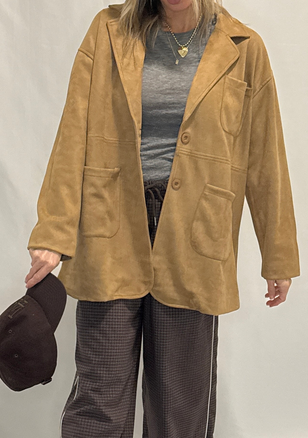 OVERSIZED SUEDE BLAZER